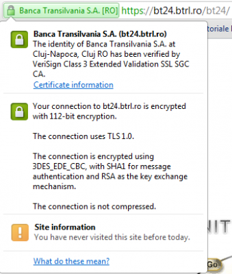 url https si certificat site banca transilvania