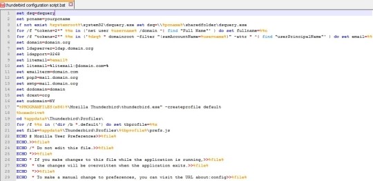 Thunderbird configuration script