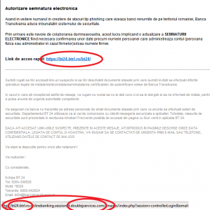 Spam banca Transilvania